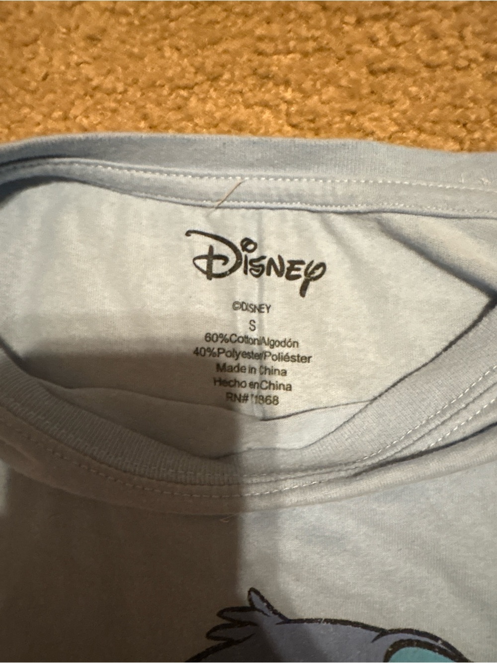 Disney Men's Sky Blue Short Sleeve Graphic Tee